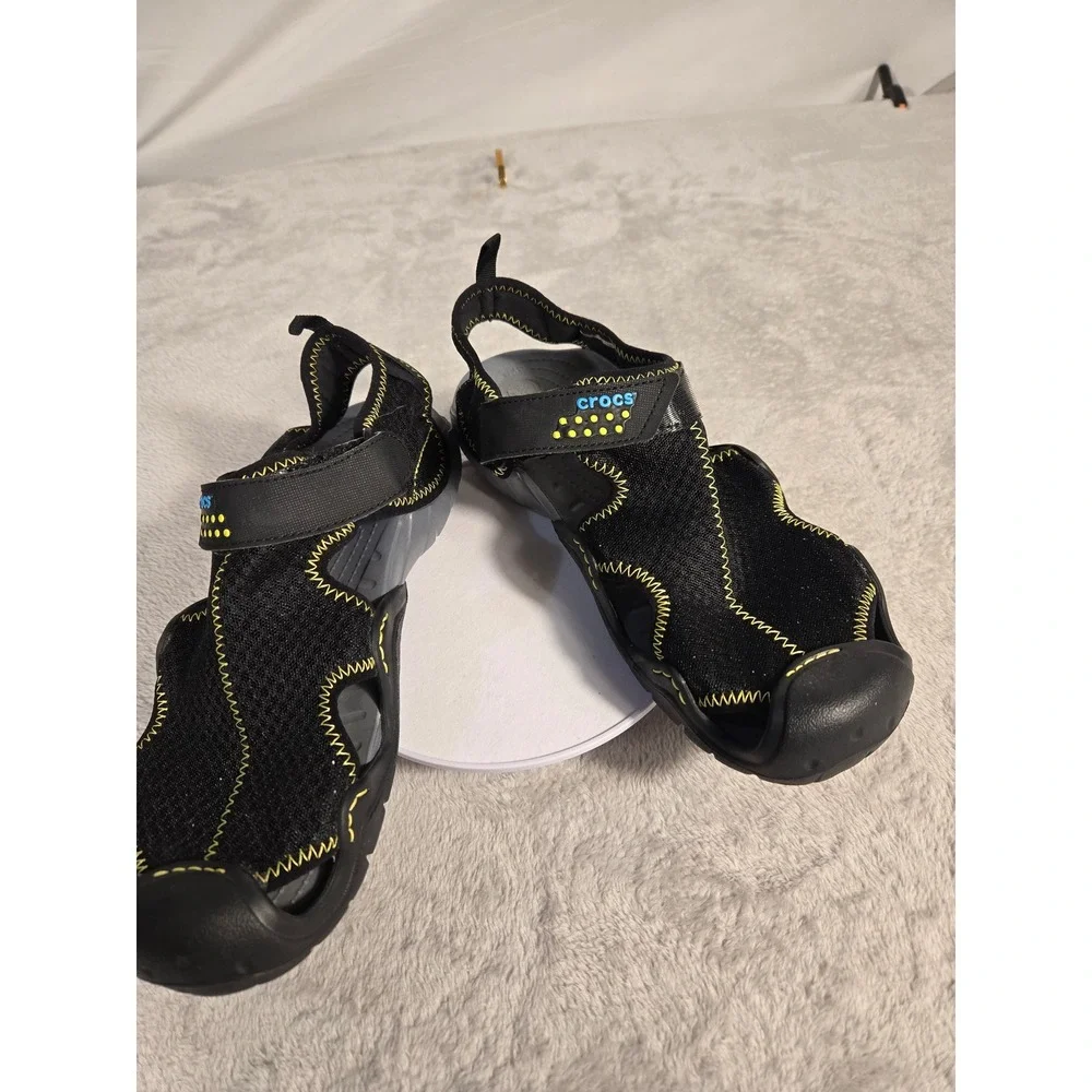Crocs‎ Swiftwater Mesh Sandals Mens Black Yellow Water Shoes Hiking Outdoor